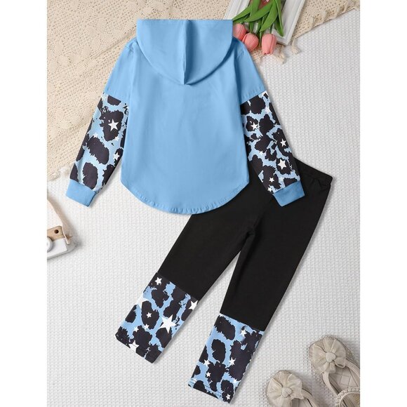 Girls Fall Outfits Sweetie-girl Hoodie Top and Camouflage Legging Pants 2PCS Gir - Picture 5 of 6